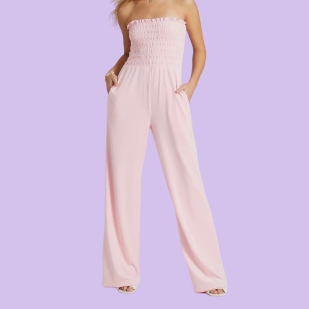 Juicy Couture Smocked Velour Jumpsuit